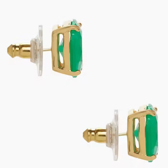 Kate Spade New York ♠️ emerald green gemstone square studs - Picture 2 of 3